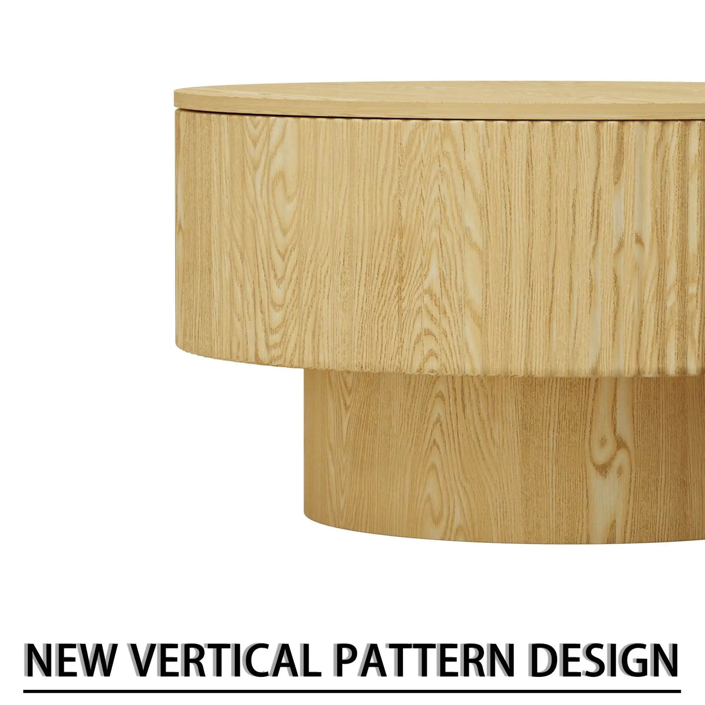 Modern Circular Coffee Table With Stripe Design And Storage Space by HouseOfZazla