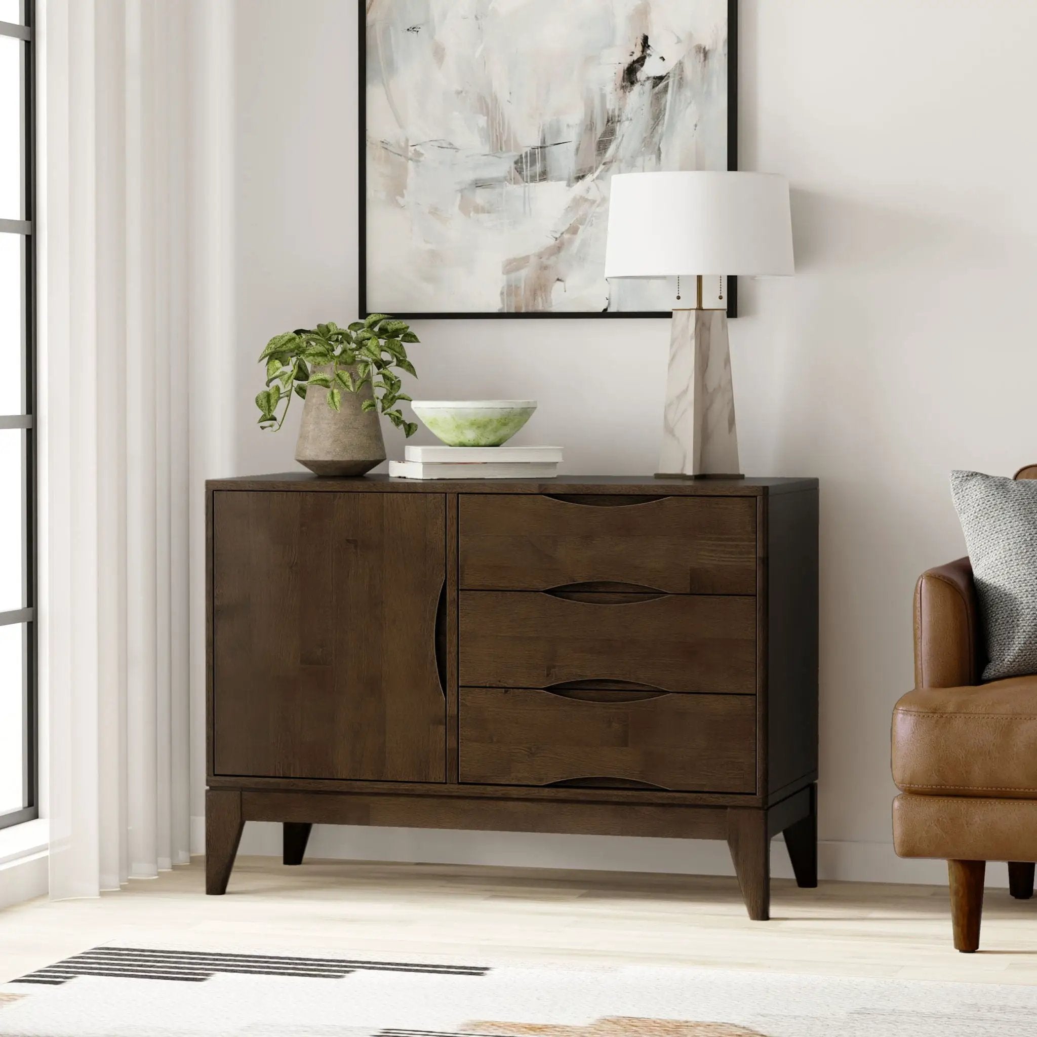 Harper - 3 Drawer Sideboard - Walnut Brown by HouseOfZazla