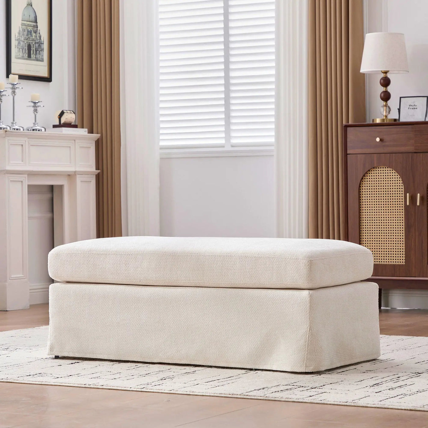Ottoman Foot Stool With Metal Legs by HouseOfZazla