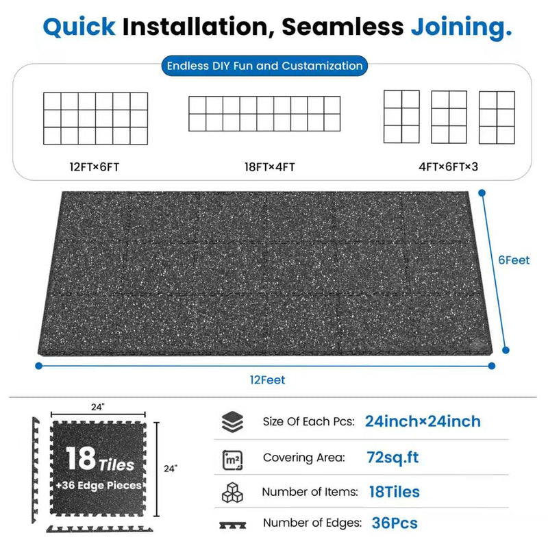 0.79 Inch Thick Gym Floor Mats by HouseOfZazla