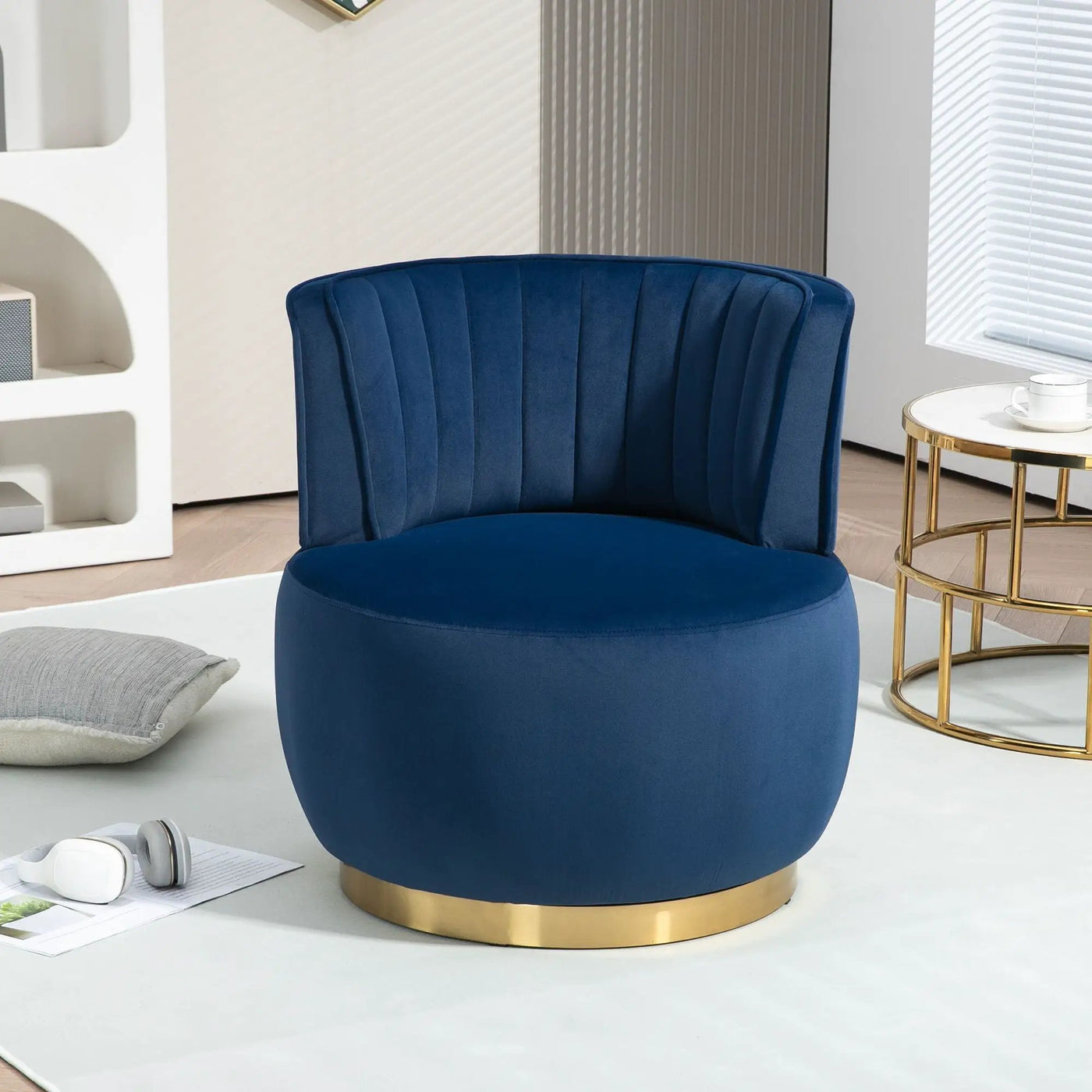 360 Degree Swivel Cuddle Barrel Accent Sofa Chair by HouseOfZazla