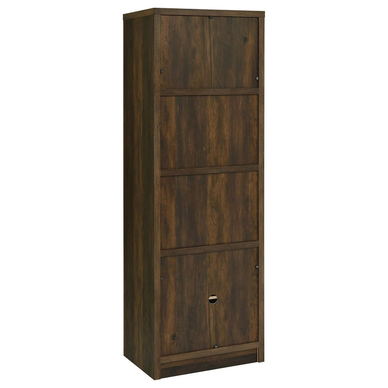 Laughlin 4-shelf Engineered Wood Media Tower Dark Pine by Unique Piece Furniture