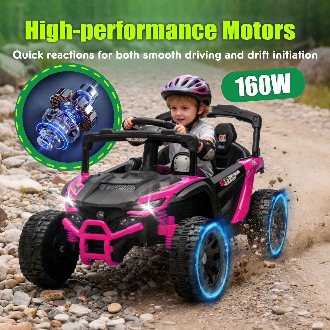 24V Kids Ride-On UTV with Remote Control and Music by HouseOfZazla