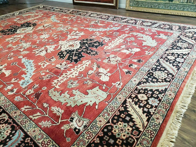 10' X 14' Vintage Hand Made Turkish Wool Rug Carpet Red Black Hand Knotted Nice by Jewel Rugs