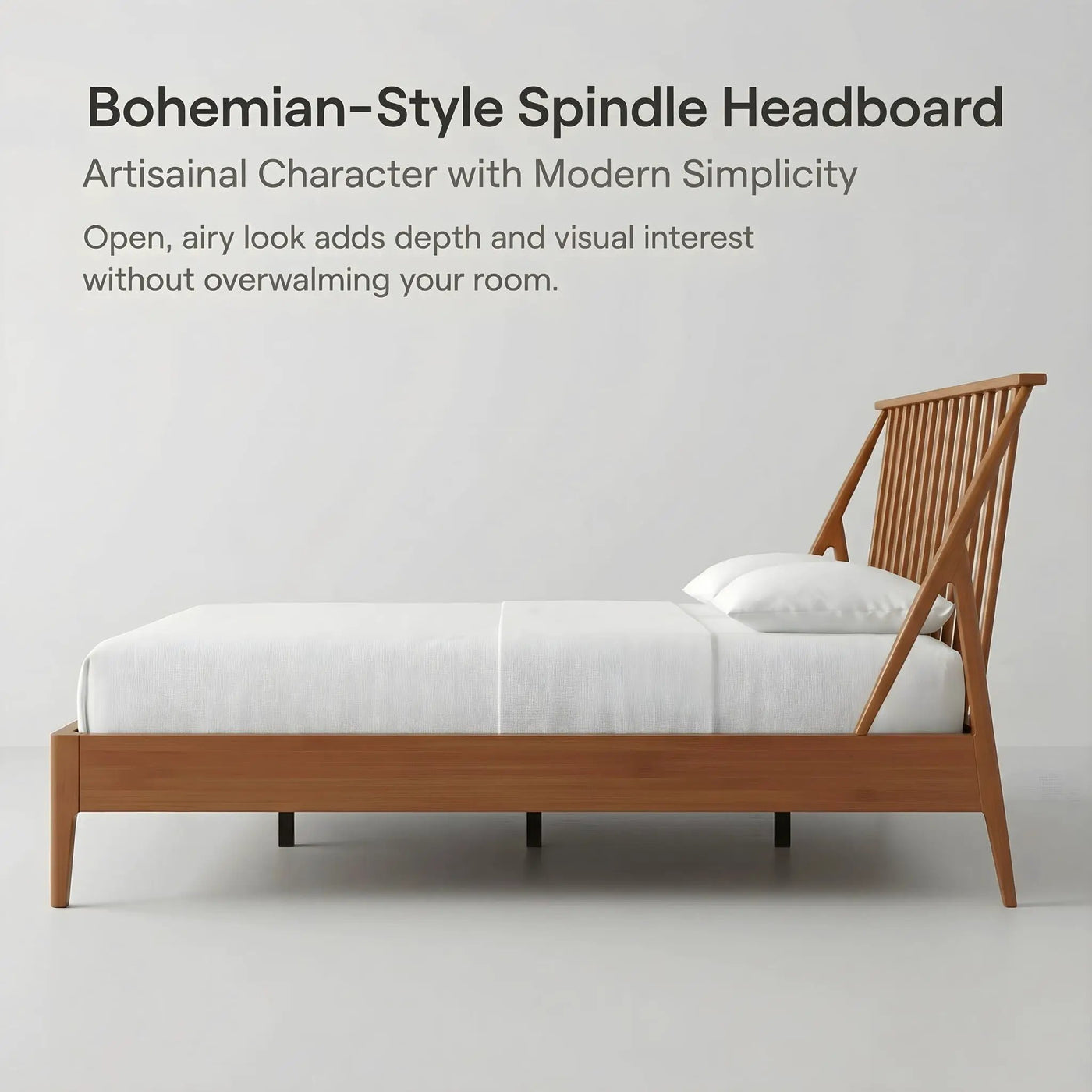 Bohemian Platform Bed With Tall Headboard by HouseOfZazla