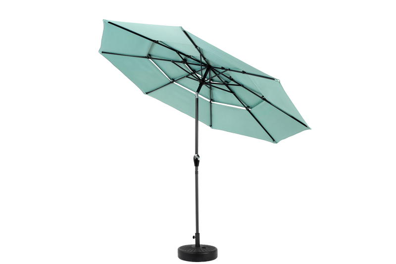 Aluminium 10ft 3 Tier Auto-Tilt Outdoor Patio Umbrella - Light Green by HouseOfZazla
