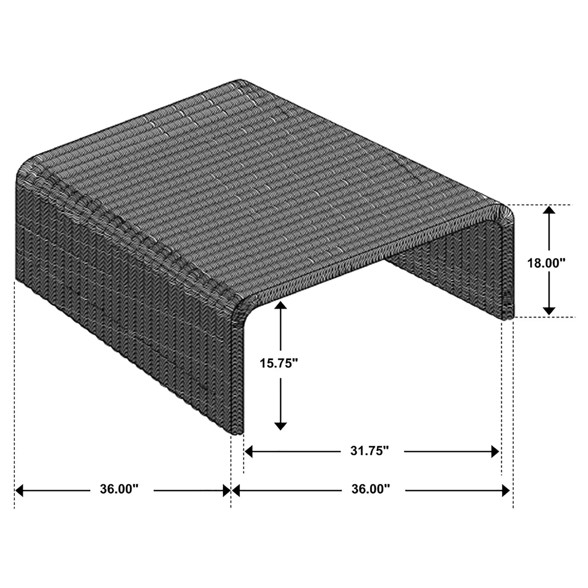 Cahya Woven Rattan Square Coffee Table Black by Unique Piece Furniture