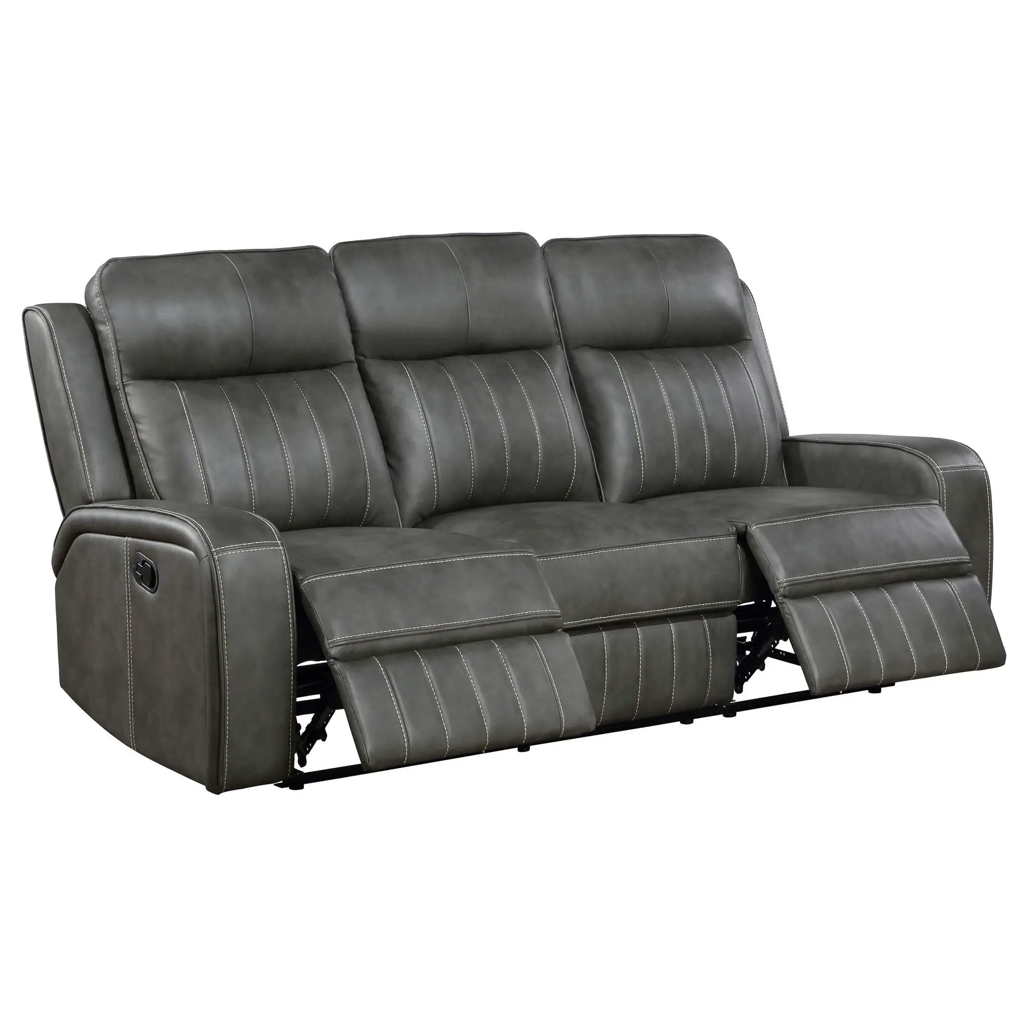 Forrest - Motion Reclining Sofa Comfort With Elegant Tufting And Wide Track Arms - Gray by HouseOfZazla