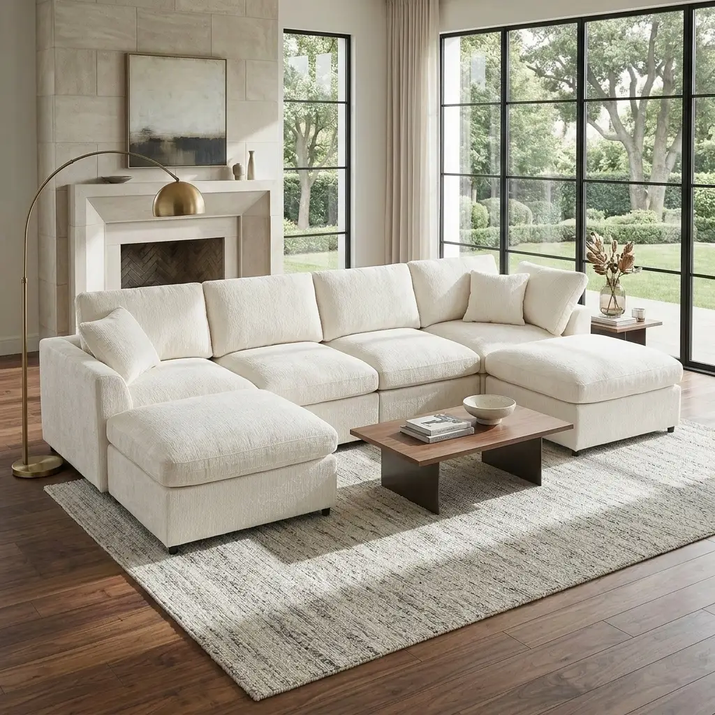 U-Style 130.3" 6-Seater Modular Sectional Sofa by HouseOfZazla