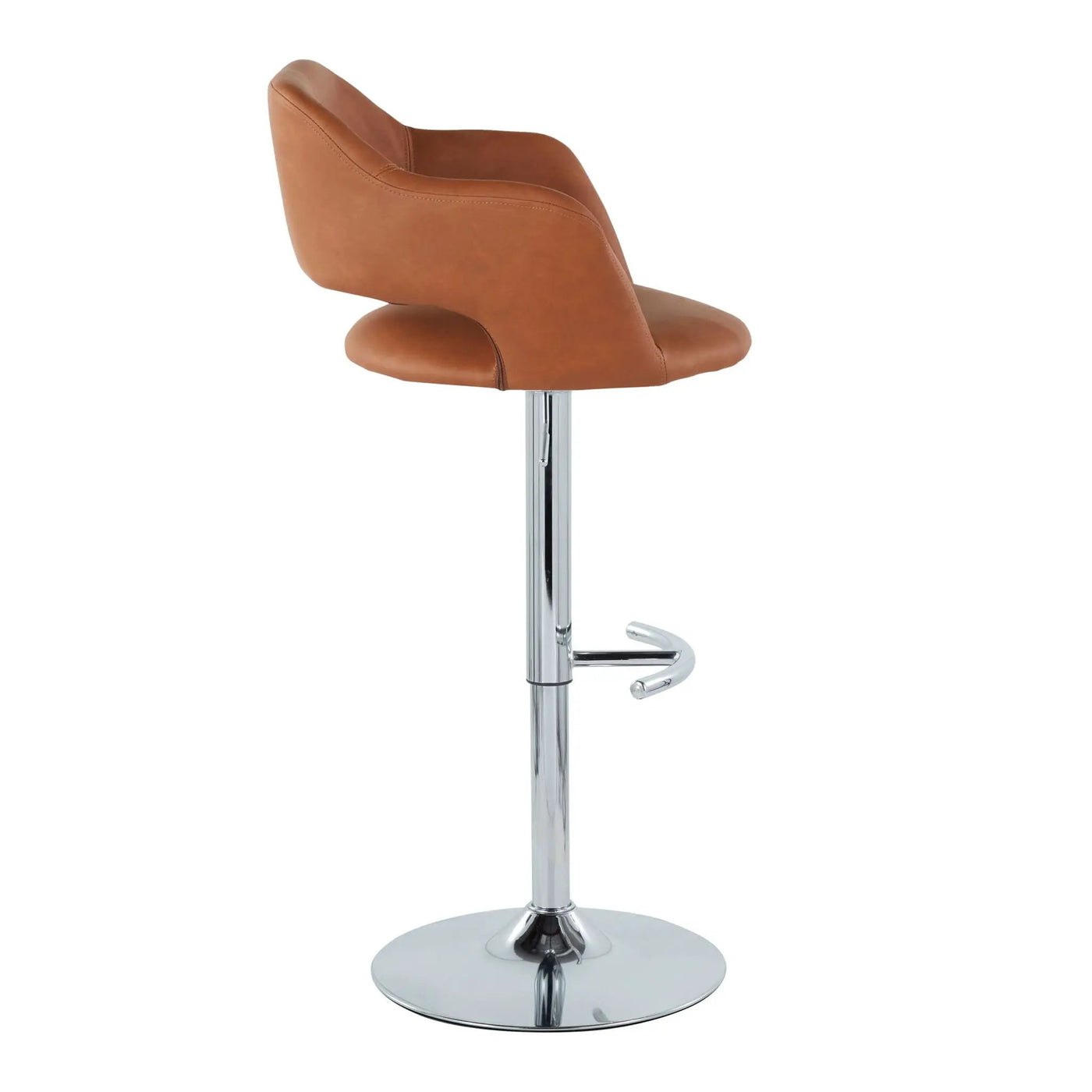 Margarite - Contemporary Ajustable Barstool With Swivel With Rounded T Footrest (Set of 2) by HouseOfZazla