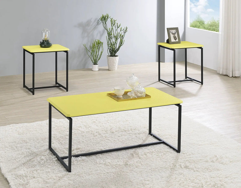 GT - 3 Piece Carbon Fiber Wrap Coffee Table And End Table (Set of 3) by Unique Piece Furniture