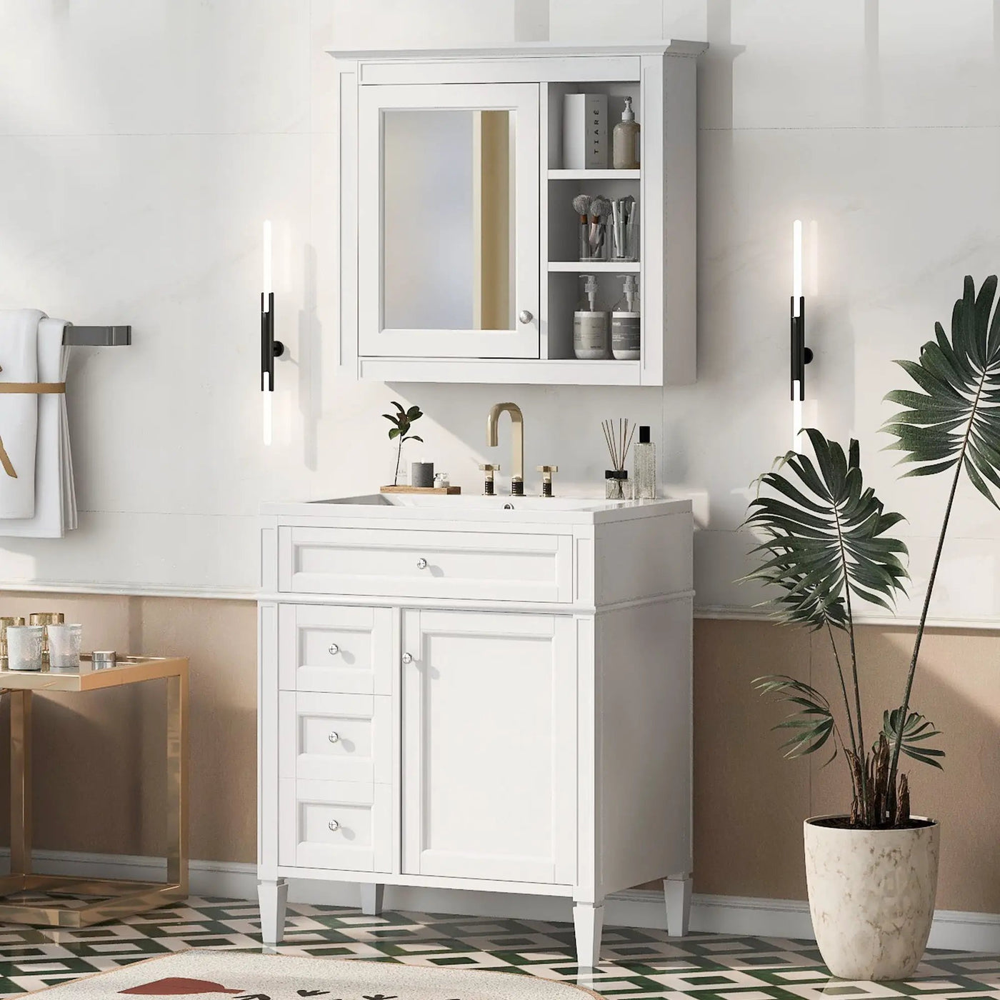 Bathroom Vanity With Medicine Cabinet and Storage by HouseOfZazla