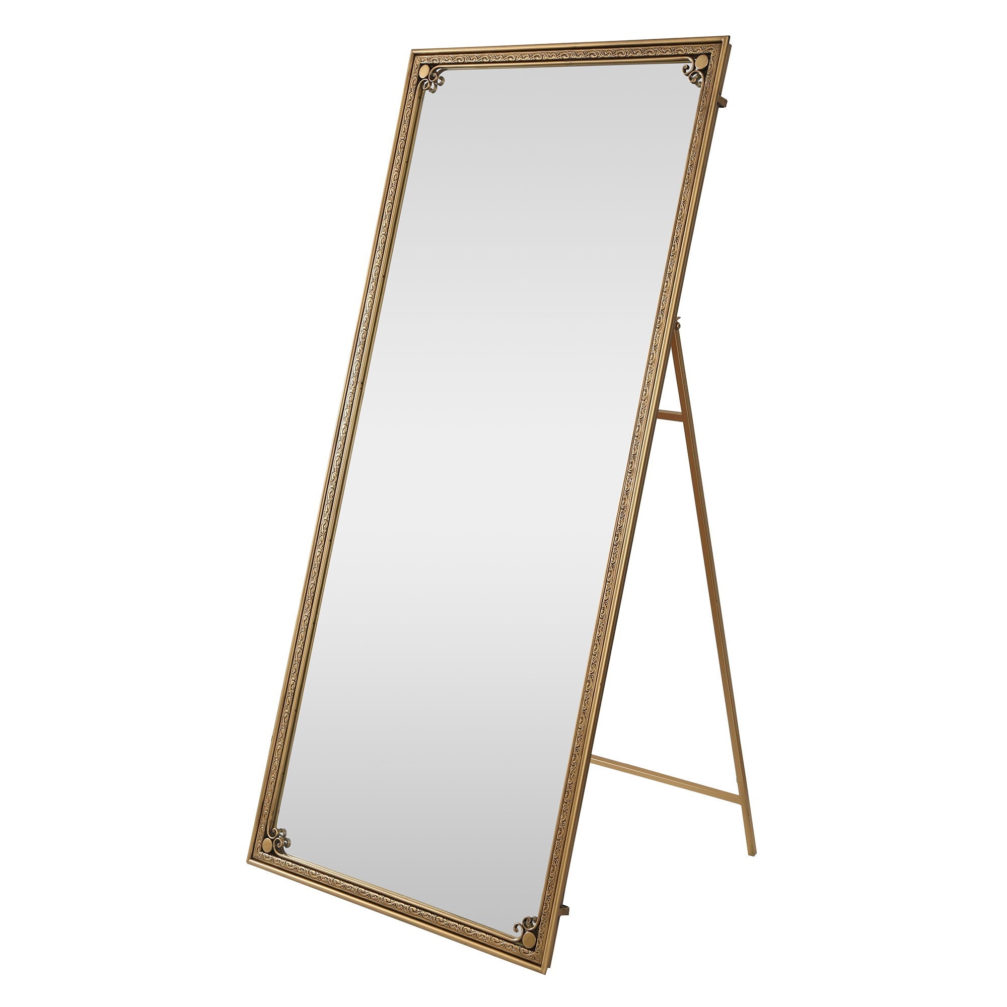 Full Length Mirror With Stand, Floor Standing Dressing - Antique Gold by HouseOfZazla