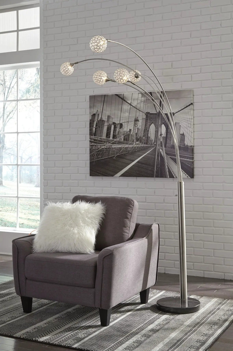 Winter - Metal Arc Lamp - Silver Finish by Unique Piece Furniture