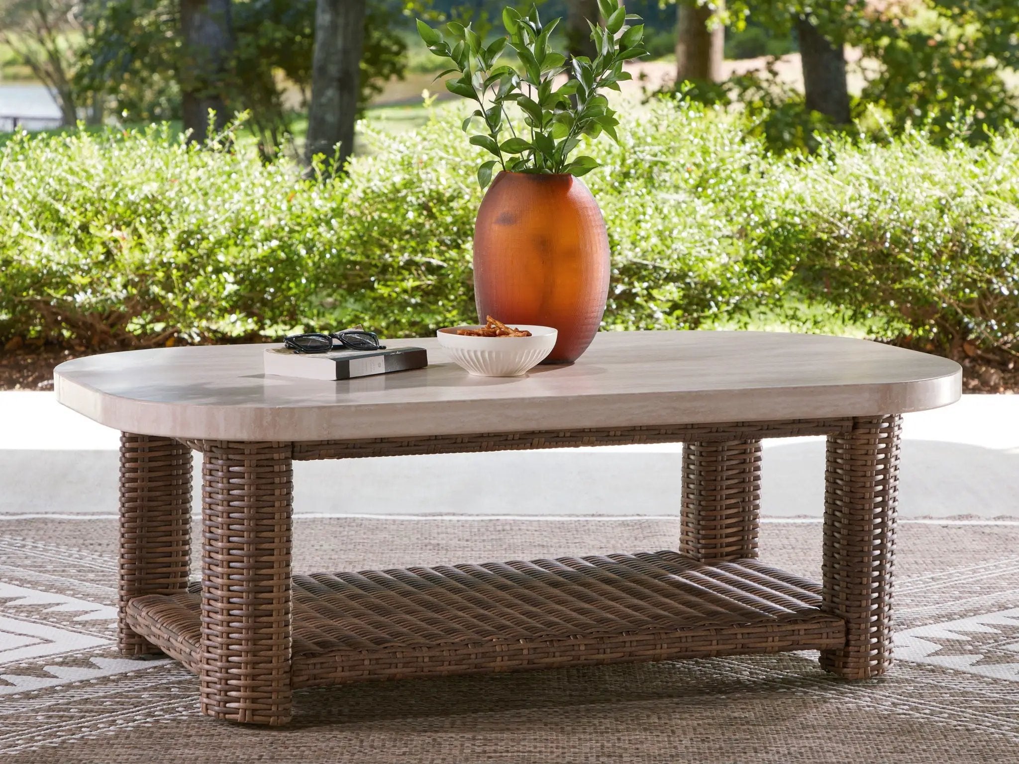 Dolan Creek - Rectangular Cocktail Table - Beige / Brown by Unique Piece Furniture