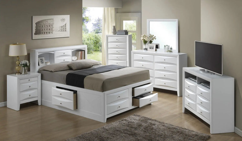 Modern Design Storage Bed With Bookcase Headboard by HouseOfZazla