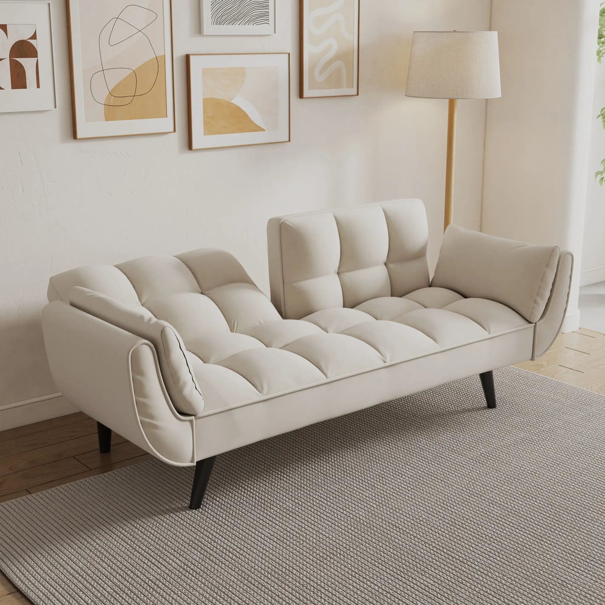 Sofa Soft Two Armrests Throw Pillow Pillow Comfortable Fit Apartment Bedroom Small Space by Unique Piece Furniture