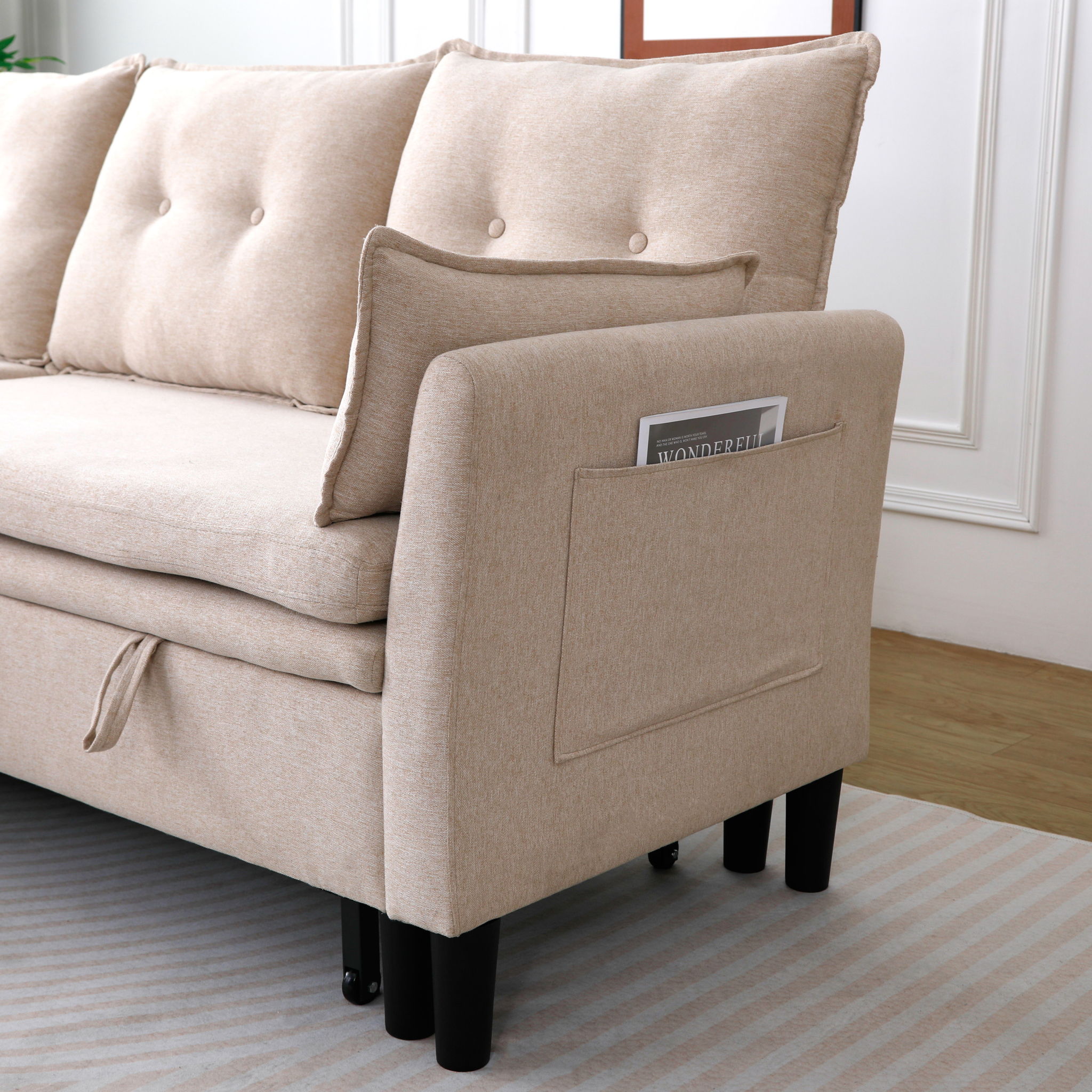 L-Shaped Reversible Chaise Sectional Sofa With Storage by HouseOfZazla