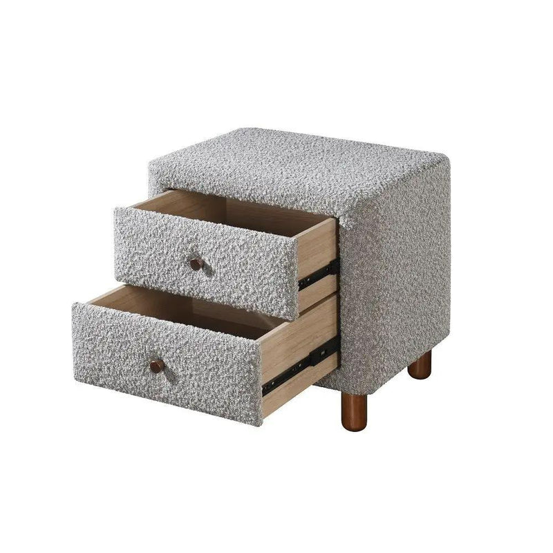 Cleo - Nightstand - Gray Boucle by Unique Piece Furniture