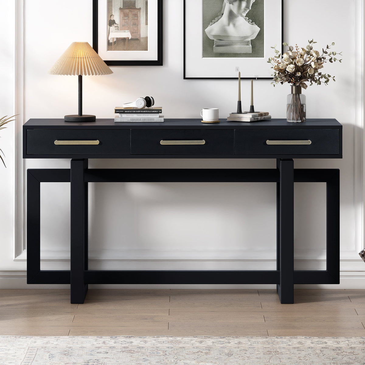 U_STYLE Elegant Console Table with Three Drawers by HouseOfZazla
