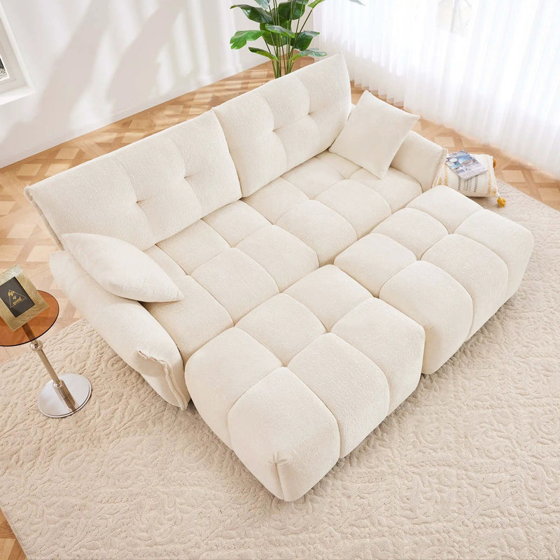 Sofa Set With Ottoman And Pillows, Textured, High Resilience Cushions by HouseOfZazla