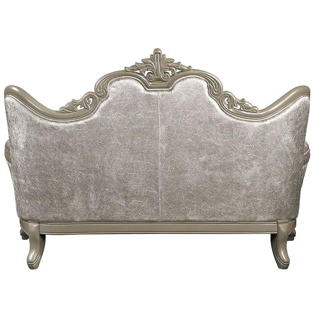Libertee - Loveseat With 3 Pillows - Beige Fabric & Champagne by Unique Piece Furniture