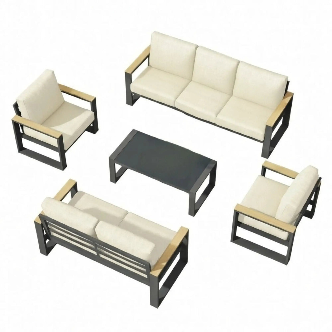 Modern Outdoor Sofa Set With Coffee Table by HouseOfZazla