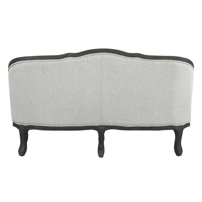 Samael - Loveseat With 2 Pillows - Gray Linen & Dark Brown by Unique Piece Furniture