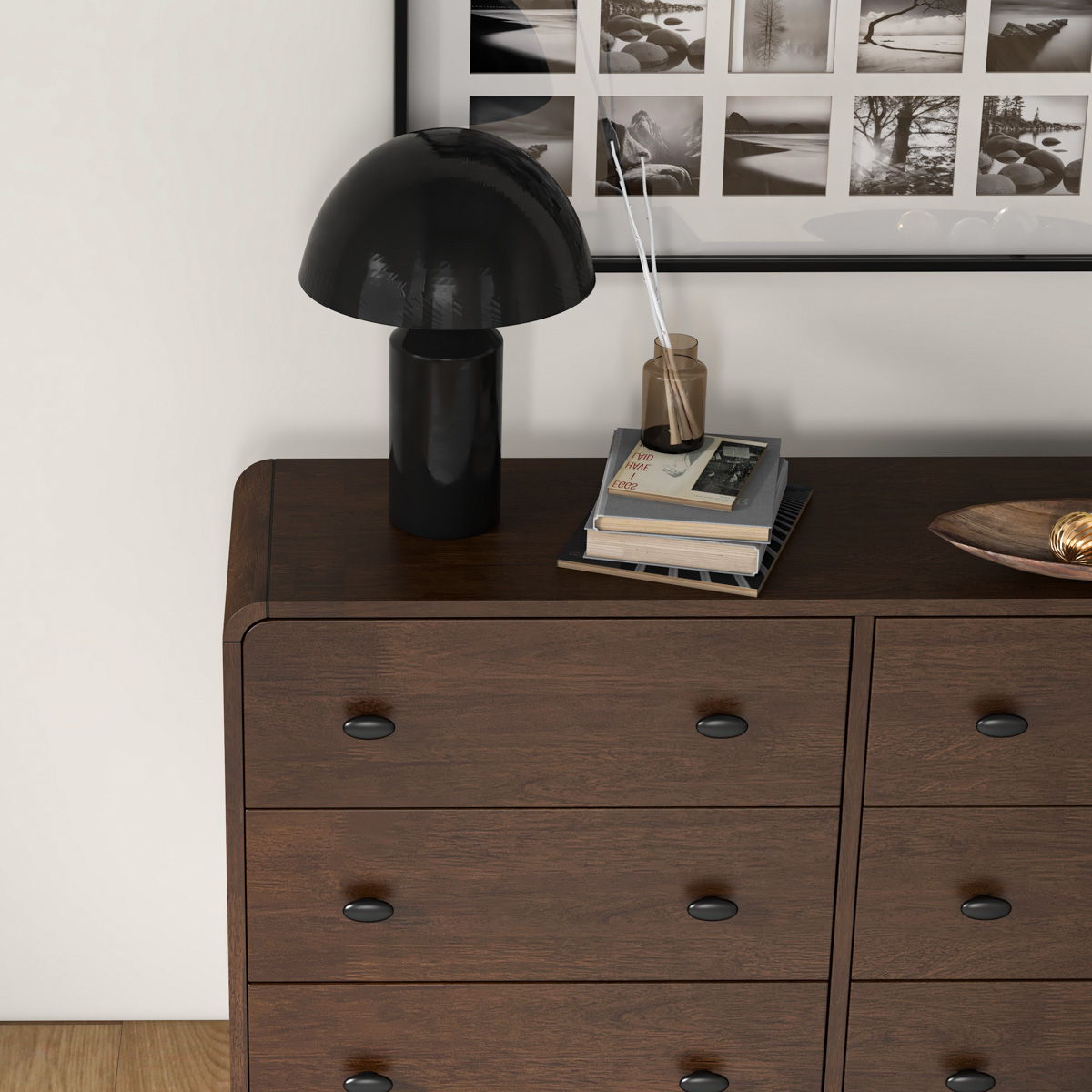 Mid-Century Modern Dresser with Solid Wood Construction - Brown, photo 4 of 4