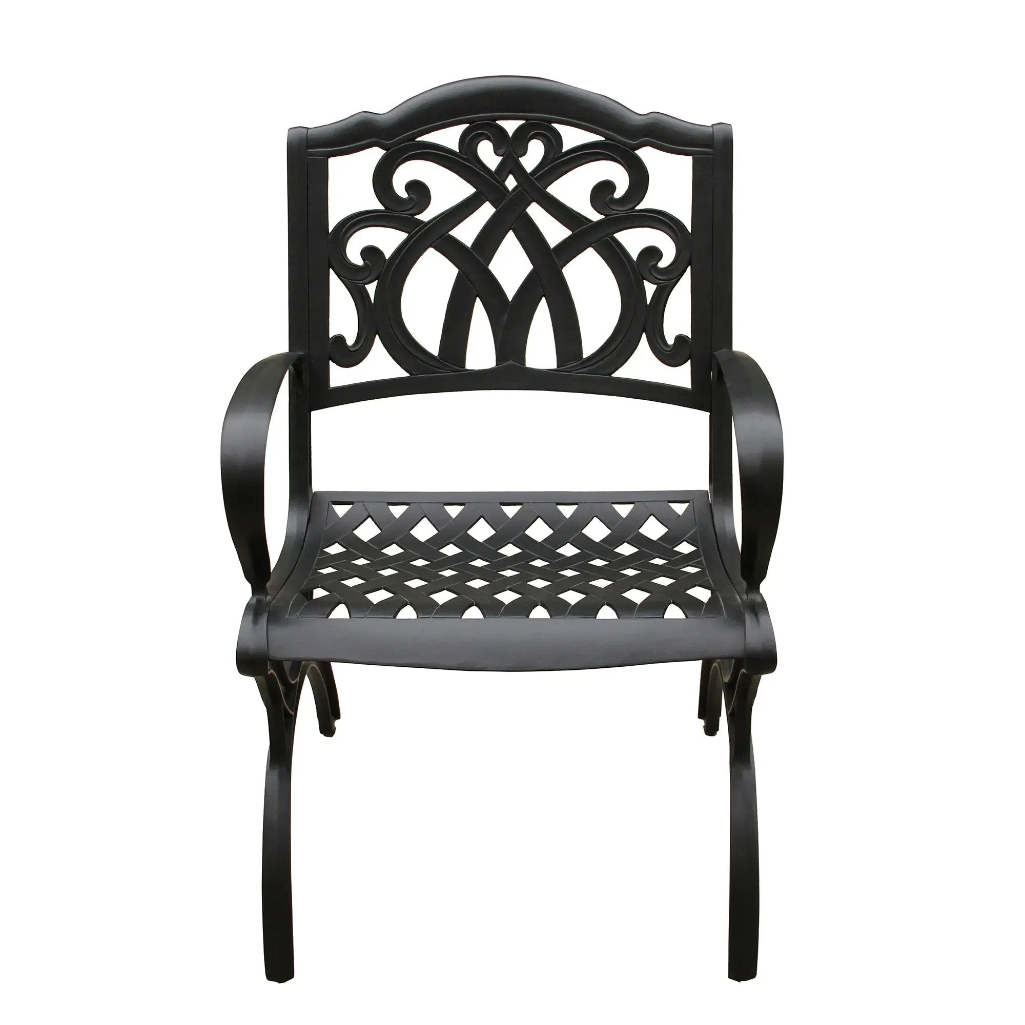 Outdoor Aluminum 5pc Round Black Patio Dining Set with Four Chairs by Sharicks