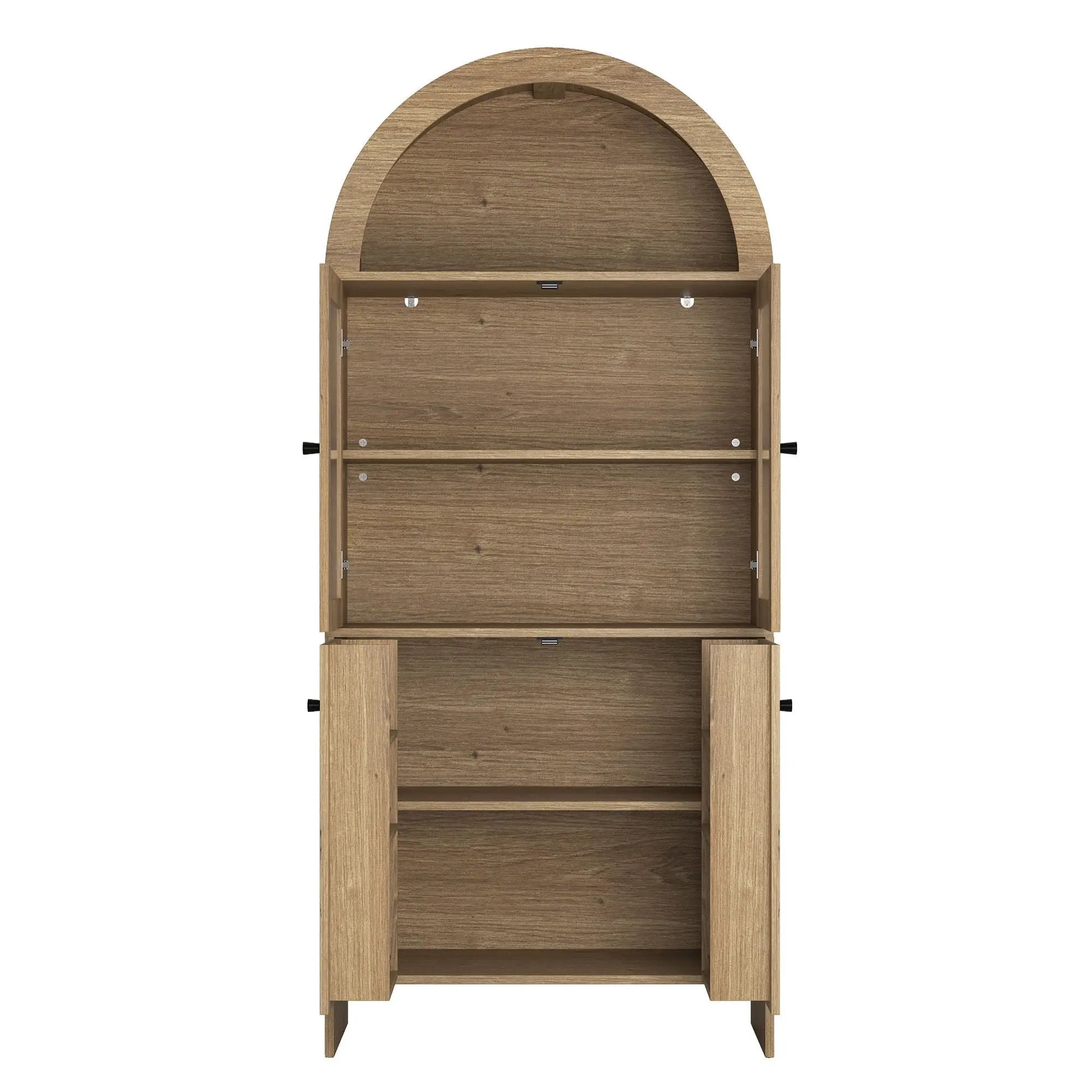 Modern Tech Inspired Dome Cabinet With LED Lighting