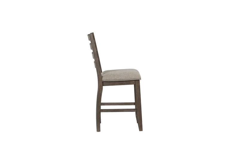 Counter Side Dining Stool With Ladder Back (Set of 2) - Gray by Unique Piece Furniture