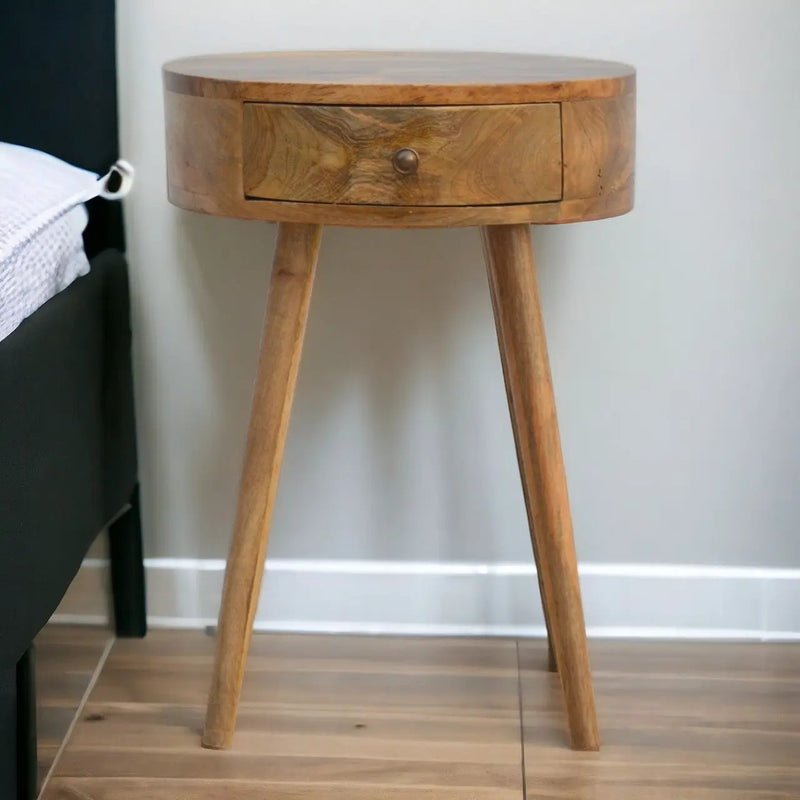 Nordic Circular Shaped Bedside, 1-Drawer by HouseOfZazla