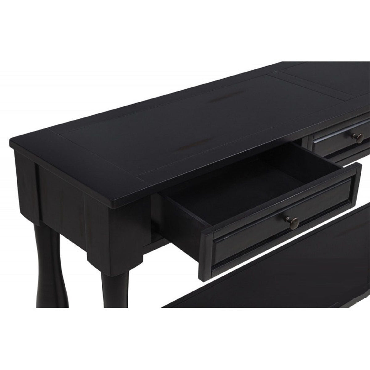 Long Console Table with Drawers and Shelf - Dark Brown or Blue, photo 10 of 10