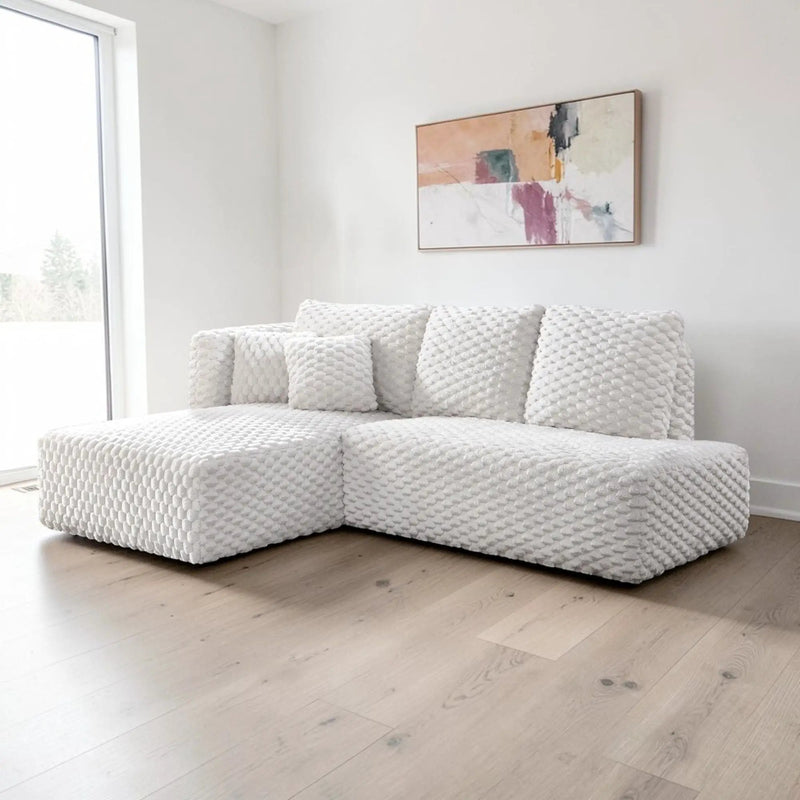 Manya - Sectional Sofa - Ivory by HouseOfZazla