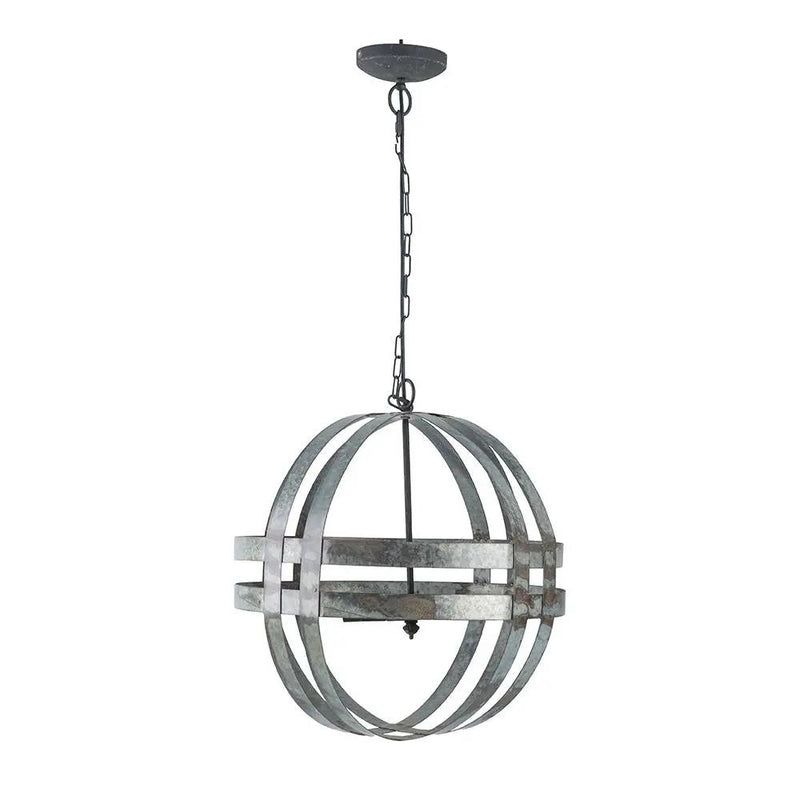 4 Light Galvanized Chandelier, Hanging Light Fixture With Adjustable Chain For Kitchen, Bulb Not Included - Gray by Unique Piece Furniture
