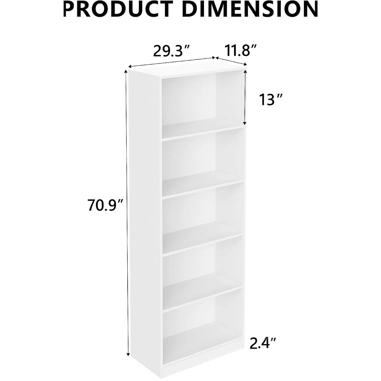 5 Tier Bookshelf Storage Cabinet With Anti-Tip Kit by HouseOfZazla