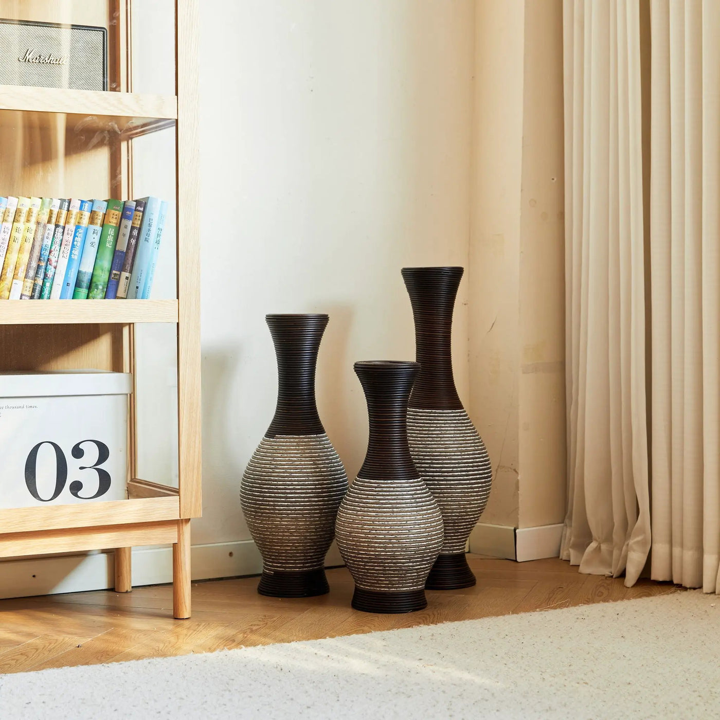 Tall Designer Floor Vase With Elegant 2 Tone by HouseOfZazla