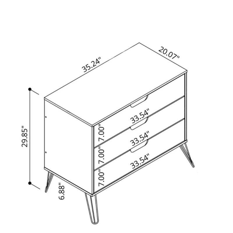 Rockefeller - Dresser & 3 Drawer - Off White by HouseOfZazla