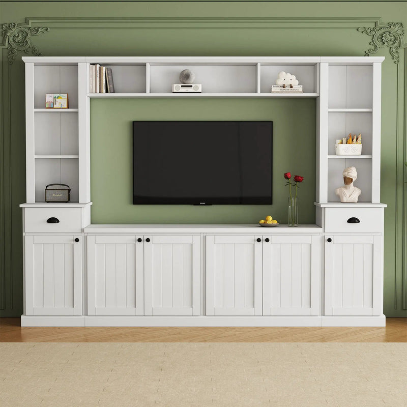 Minimalist Entertainment Wall Unit Set With Bridge For TVs Up To 75" by Unique Piece Furniture