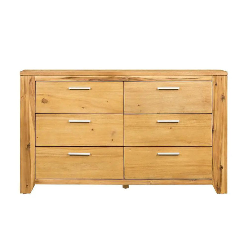 6 Drawer Dresser - Natural Wood / Brown by HouseOfZazla