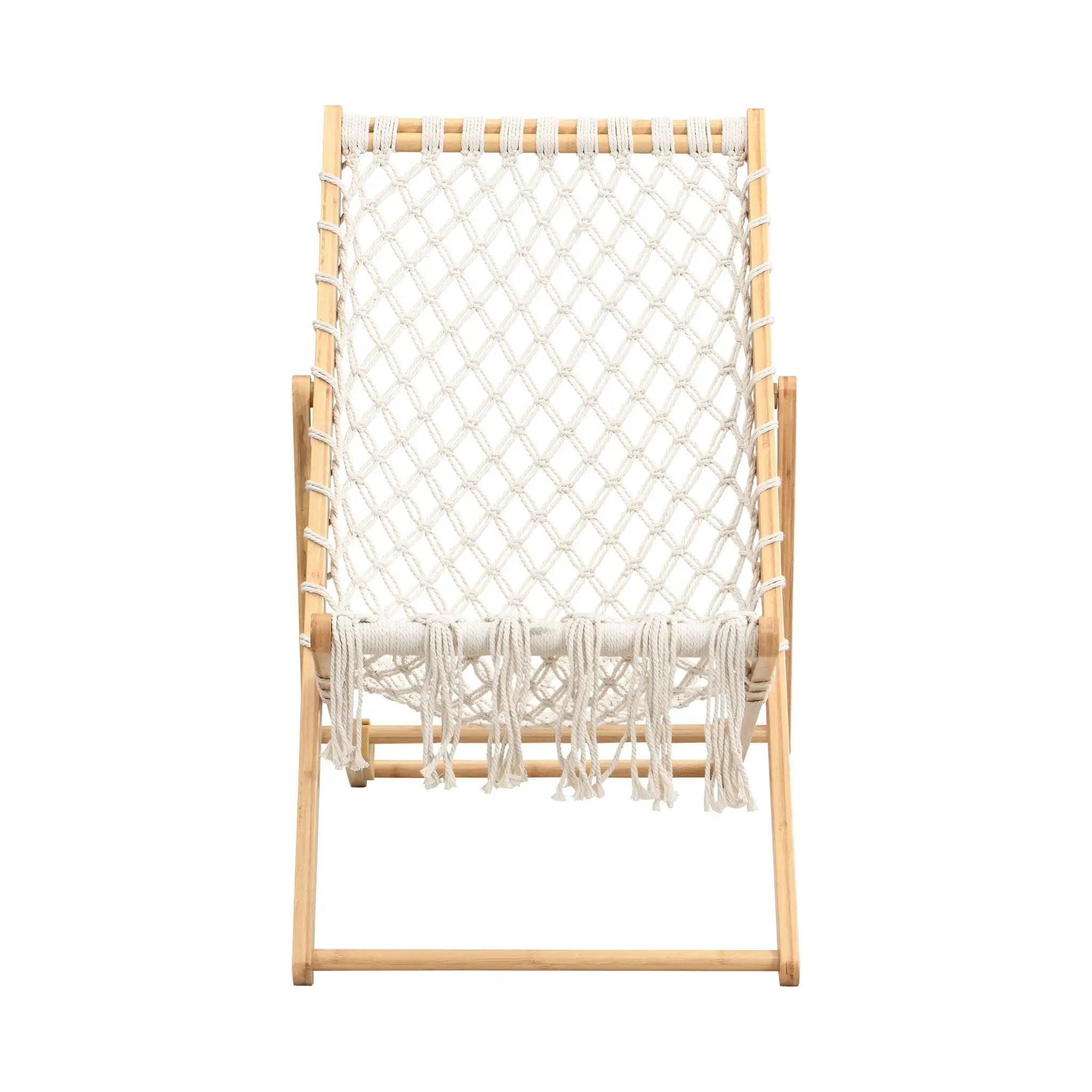 Bamboo Weaving Chair Set With Handwoven Rope For Patio And Living Spaces - Natural by Unique Piece Furniture