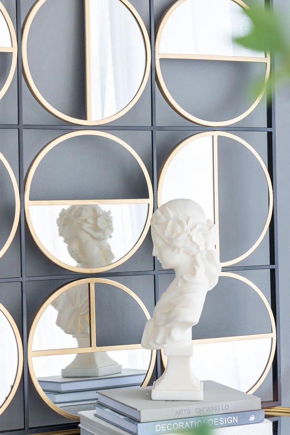 Eclectic Styling Metal Beaded Wall Mirror With Contemporary Design For Bedroom, Liveroom & Entryway by HouseOfZazla