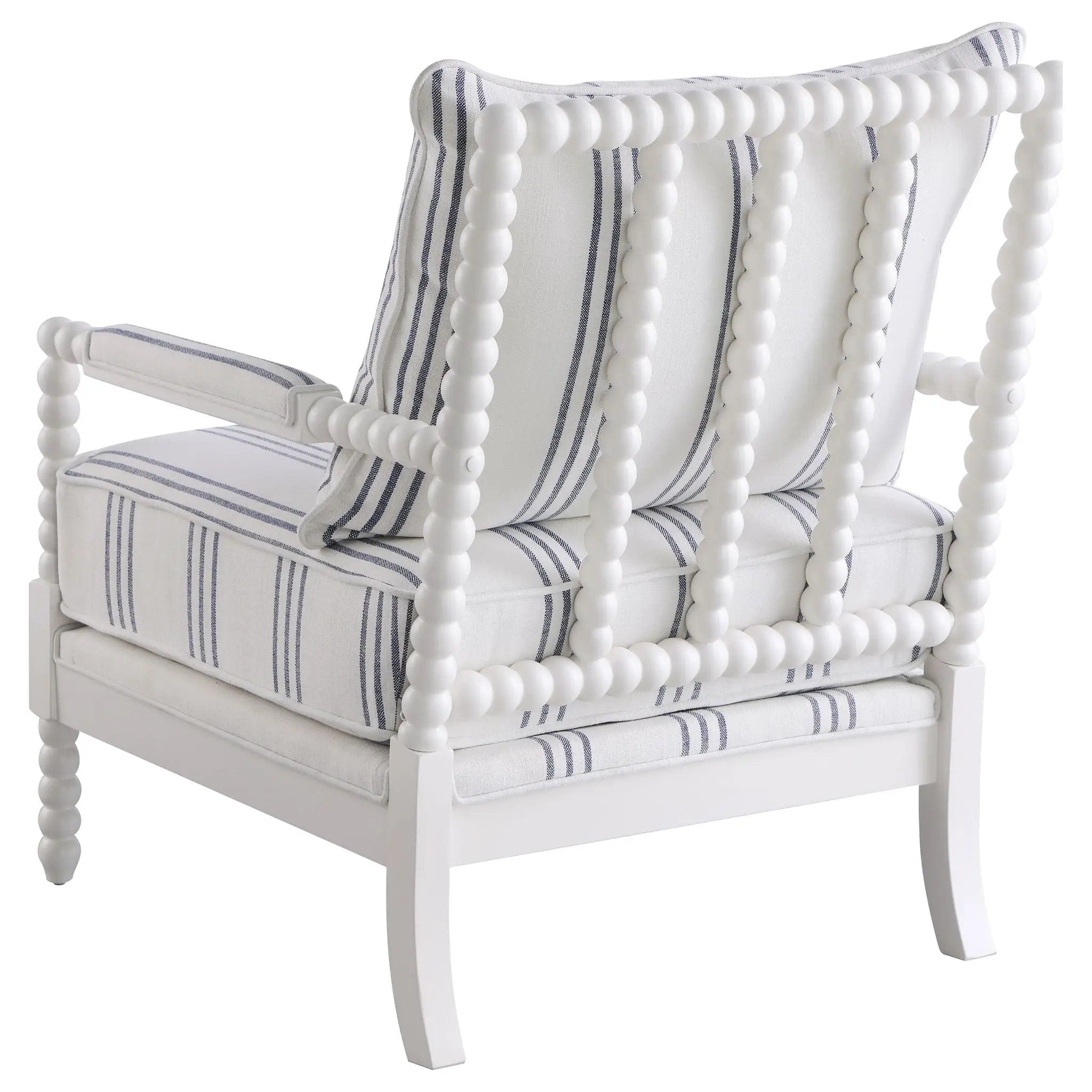 Blanchett Upholstered Bobbin Accent Chair White by Unique Piece Furniture