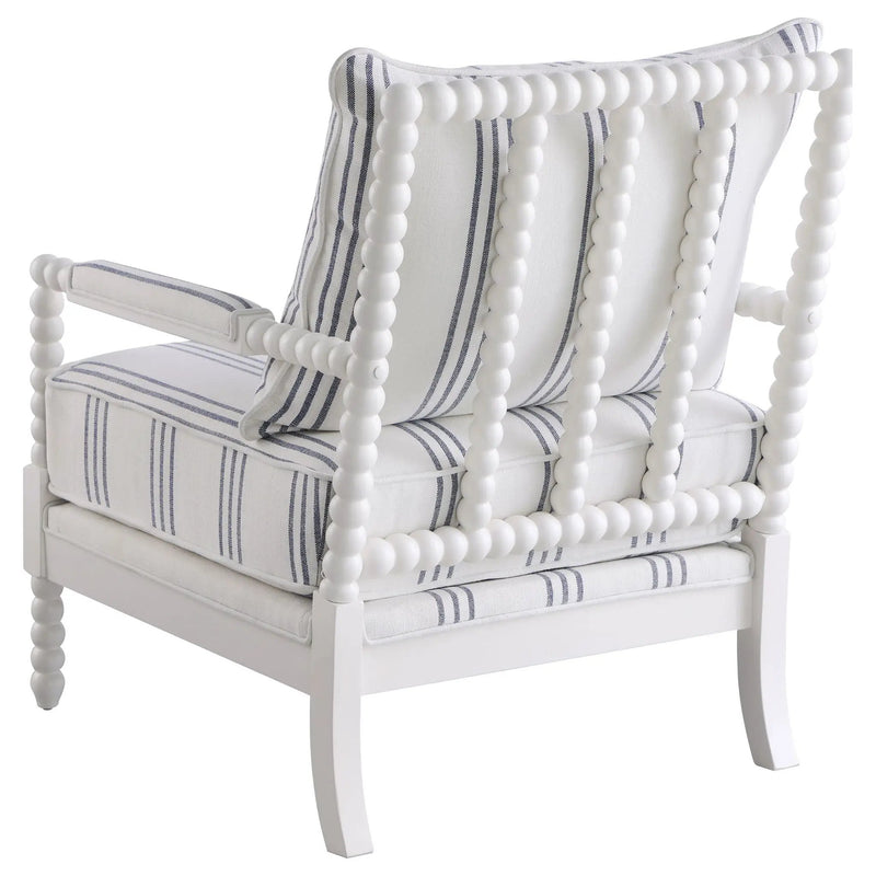 Blanchett Upholstered Bobbin Accent Chair White by Unique Piece Furniture