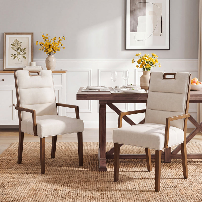 Upholstered Dining Chairs with Armrests by HouseOfZazla