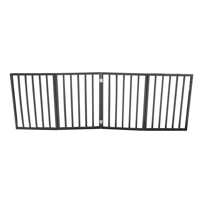 Pet Gate Dog Gate For Doorways, Stairs Or House Freestanding, Folding - Dark Brown by HouseOfZazla