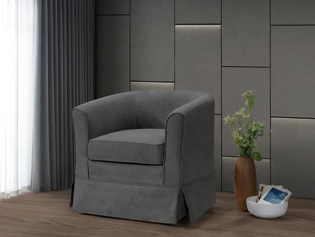 Tucker - Woven Fabric Swivel Barrel Chair by Unique Piece Furniture