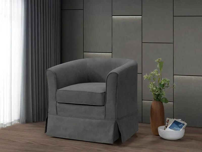 Tucker - Woven Fabric Swivel Barrel Chair by Unique Piece Furniture