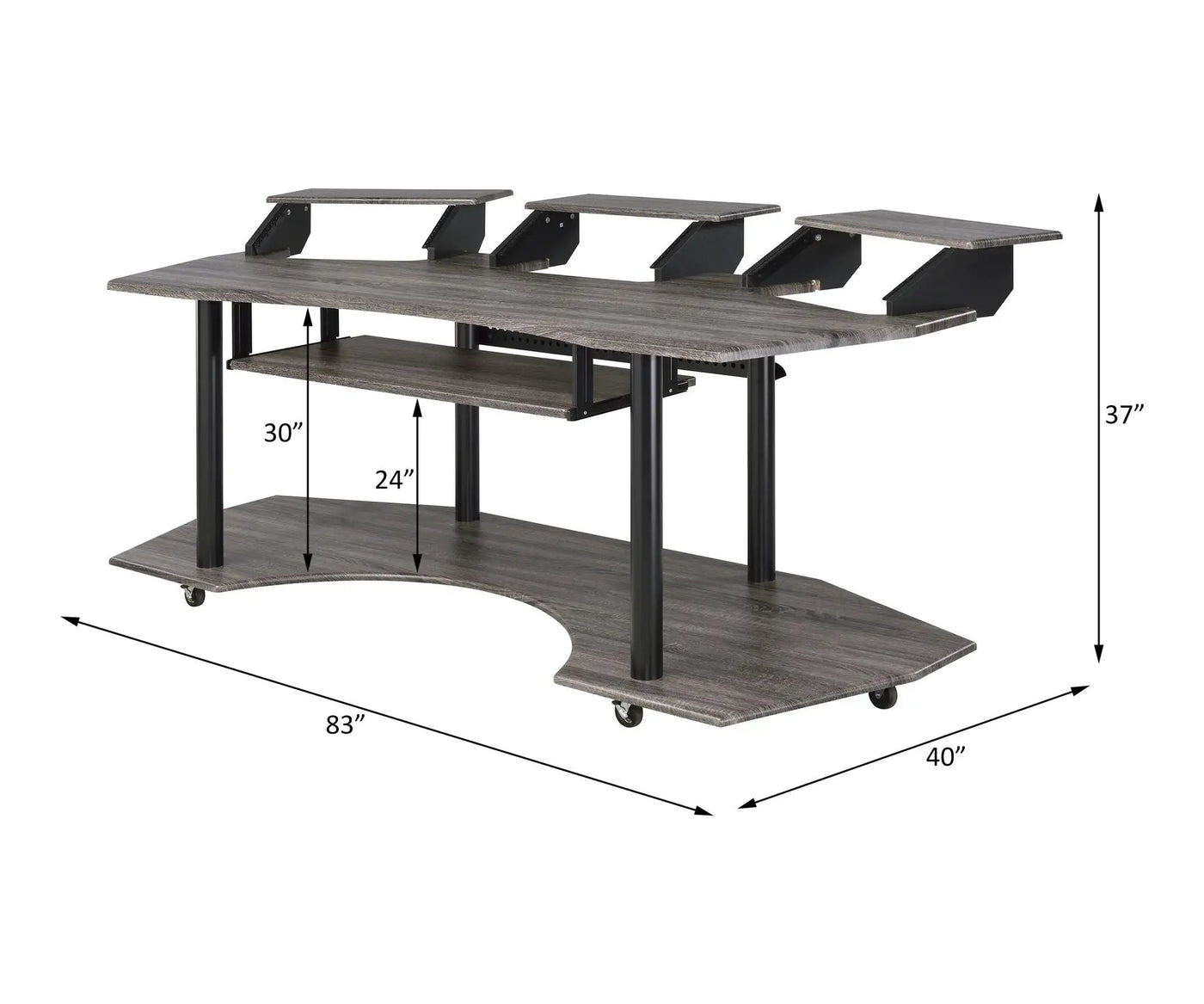 Eleazar - Music Recording Studio Desk - Wood by Unique Piece Furniture